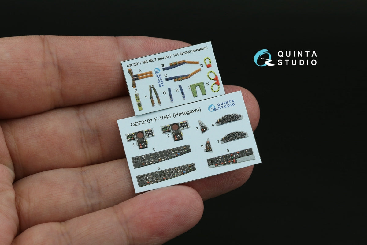 Intérieur imprimé en 3D et coloré sur papier décalcomanie Quinta Studio QD72101 F-104S (Hasegawa) 1/72 – image 2