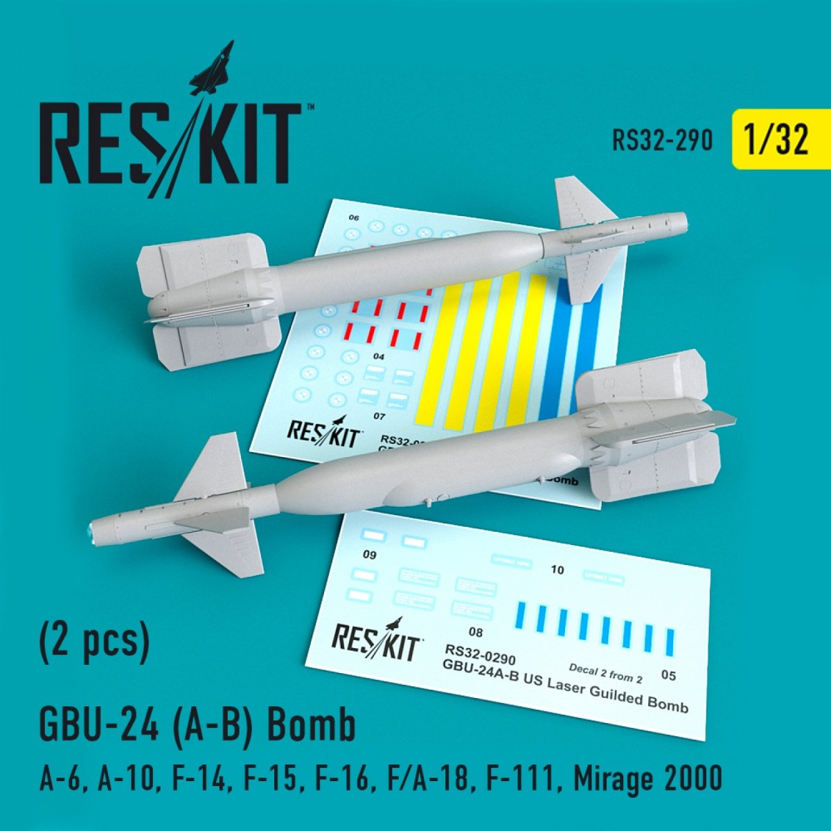 RESKIT RS32-0290 GBU-24 (AB) BOMBS (2 PCS) 1/32