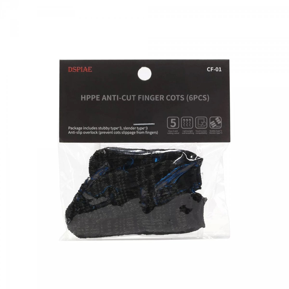 DSPIAE CF-01 6x HPPE Anti-cut Finger Cots – imagen 2
