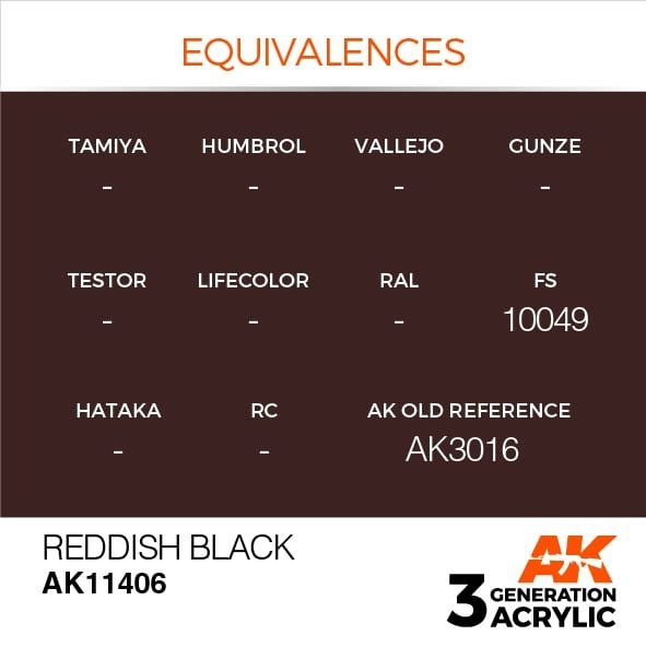 AK Interactive AK11406 Reddish Black 17ml – immagine 3