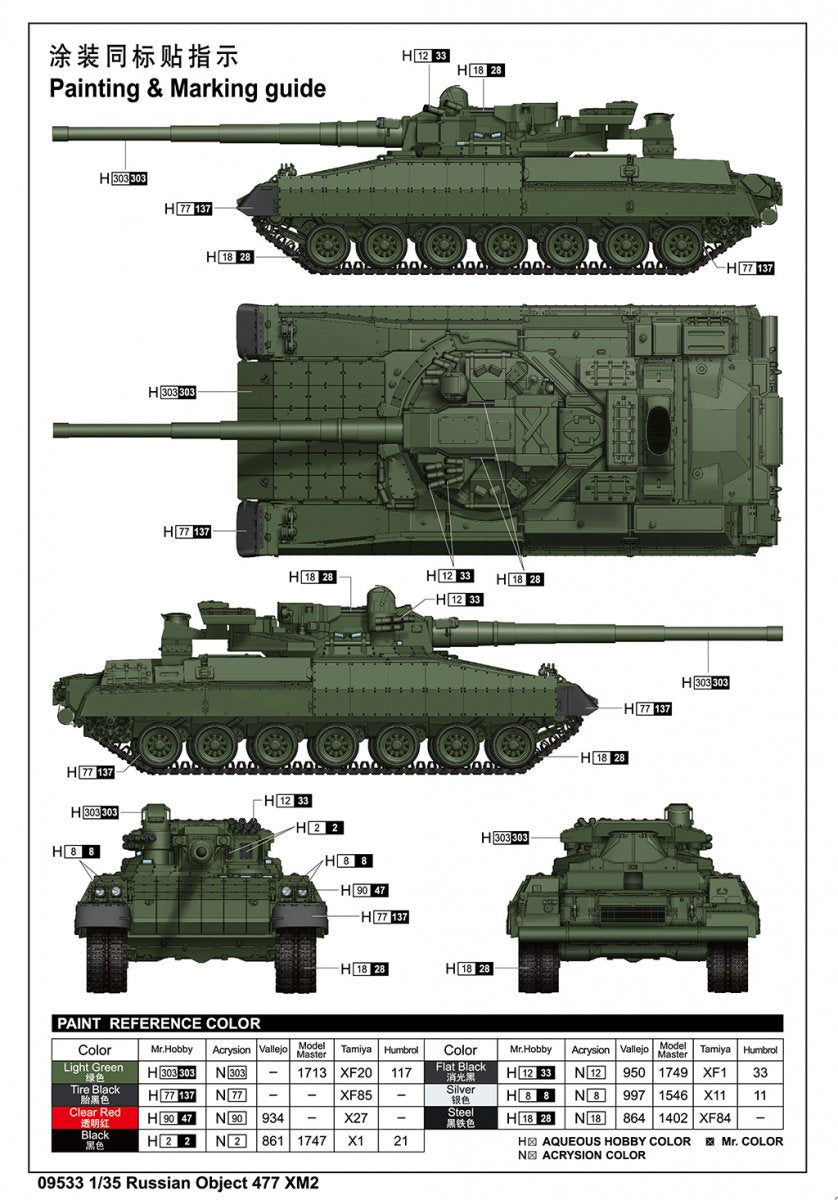 Trumpeter 09533 Russian Object 477 XM2 1/35 – zdjęcie 3