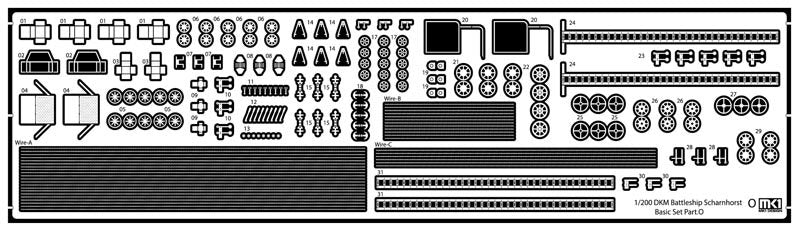 MK1 Design MD-20024 DKM Battleship SCHARNHORST DX PACK for Trumpeter 1/200 – immagine 63