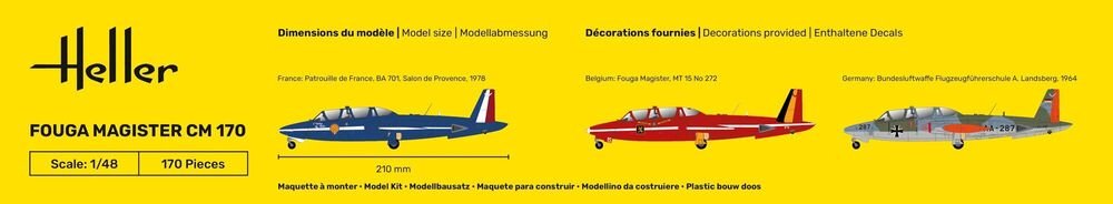 Heller Heller 30510 Fouga Magister CM 170 1/48 – immagine 3