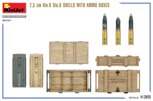 MiniArt 35457 7,5 cm Kw.K Stu.G SHELLS WITH AMMO BOXES 1/35 – immagine 3