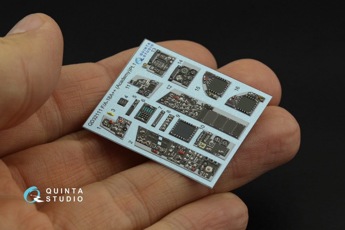 Quinta Studio QD32111 F/A-18A++ 3D-Printed &amp;amp; coloured Interior on decal paper (Academy) 1/32 – Bild 6