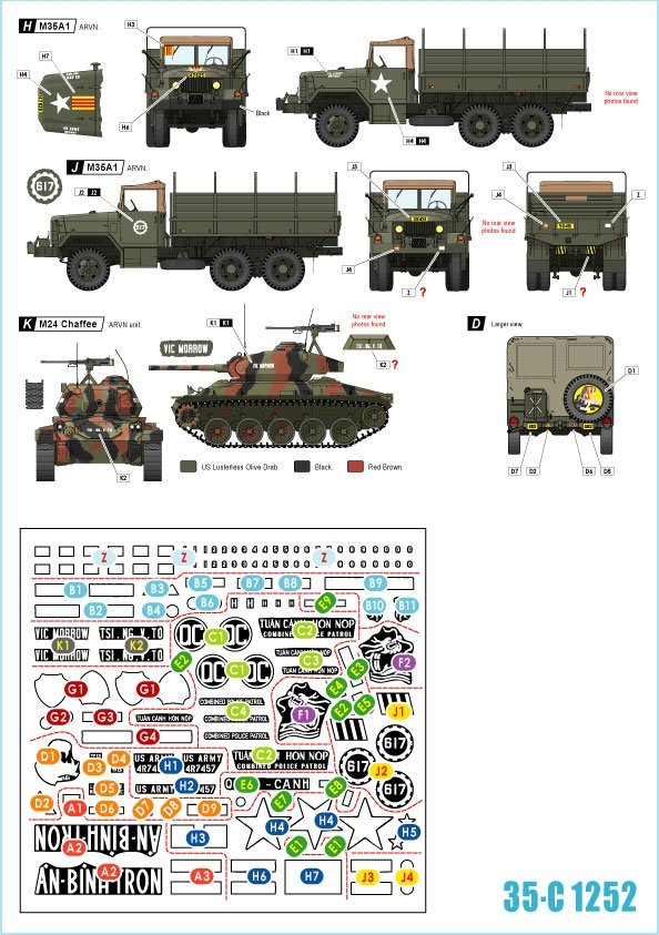 Star Decals 35-C1252 Vietnam # 2. ARVN V-100 1 1/35 – Bild 2