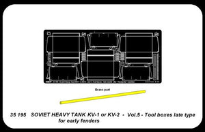 Aber 35195 Russian heavy tank KV-1, KV-2 - vol. 5 - additional set - tool boxes late type for early fenders 1/35 – immagine 3