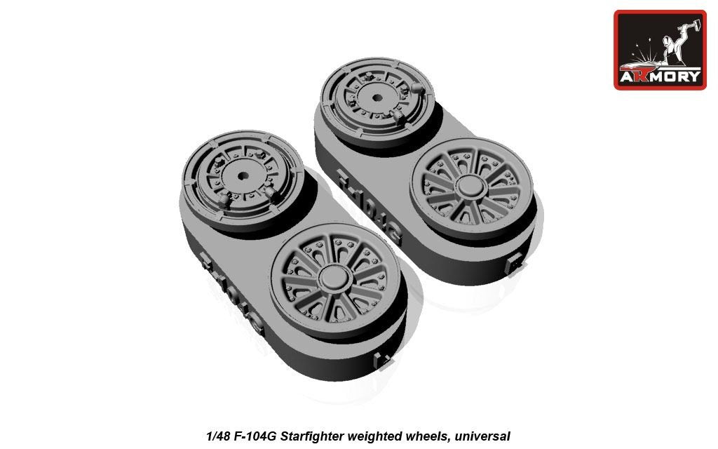 Armory Models AW48312 F-104G Starfighter wheels (w/ optional nose wheels) 1/48 – Bild 3