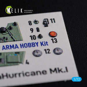 Décalcomanies 3D intérieures KELIK K72115 Sea Hurricane Mk I pour maquette Arma Hobby au 1/72  – image 6