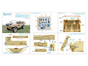Quinta Studio QD+35145 Schwimmwagen Type 166 3D-Printed &amp;amp; coloured Interior on decal paper (Tamiya) (with 3D-printed resin parts) 1/35 – zdjęcie 14
