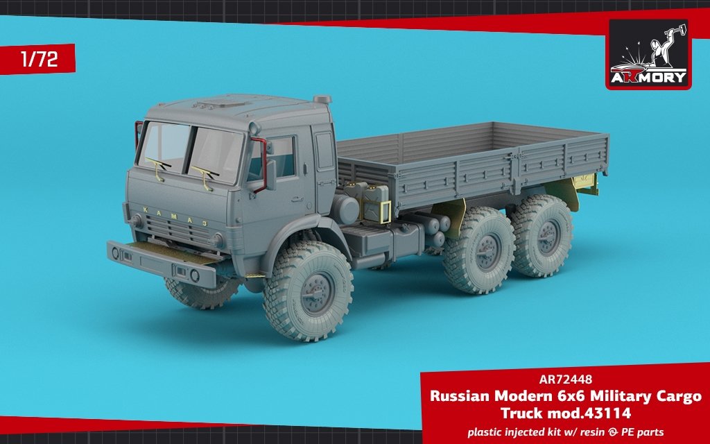 Armory Models 72448-R Russian Modern 6×6 Military Cargo Truck mod.43114 1/72 – immagine 5