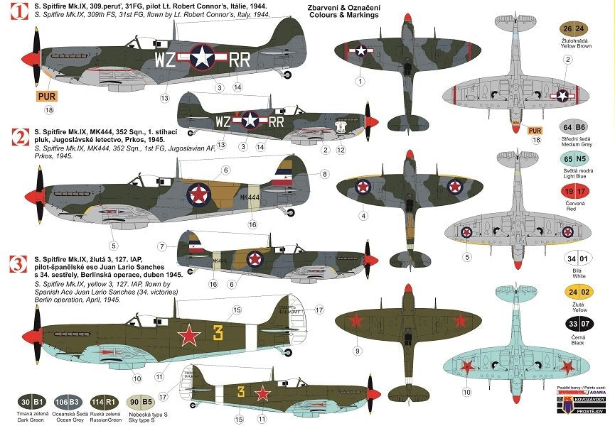 Kovozavody Prostejov KPM0167 Spitfire Mk.IX “Spitfire Stars” 1/72 – zdjęcie 2