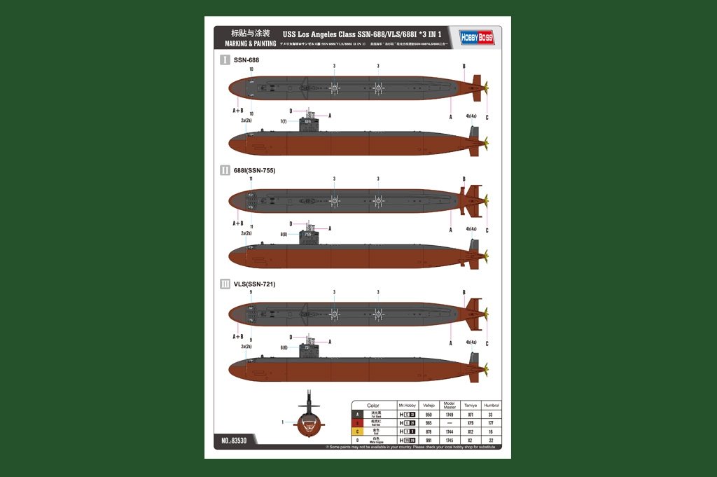 Hobby Boss 83530 USS Los Angeles Class SSN-688/VLS/688I 3 in1 1/350 – immagine 3