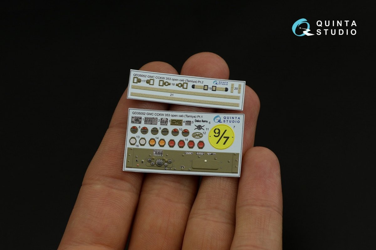 Quinta Studio QD35052 GMC CCKW 353 (open cab) 3D-Printed &amp;amp; coloured Interior on decal paper ( Tamiya ) 1/35 – immagine 10