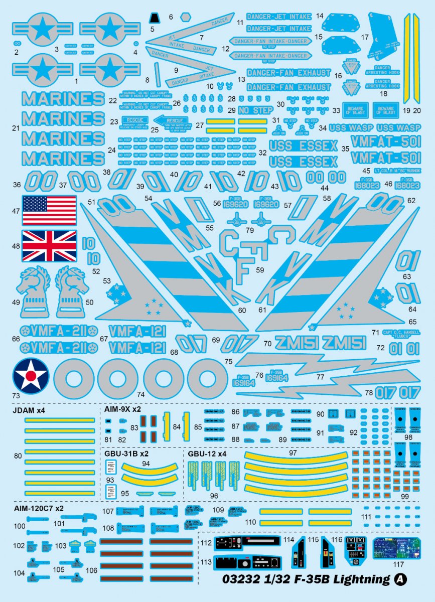 Trumpeter 03232 F-35B Lightning 1/32 – imagen 6