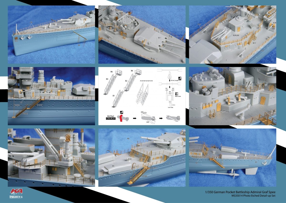MK1 Design MS-35014 Graf Speer Detail-UP 1/350 – immagine 2