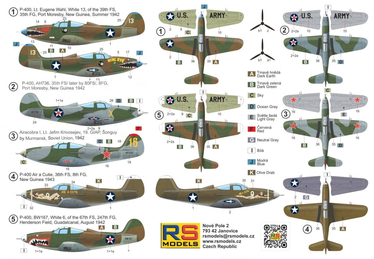 RS Models 92308 P-400 Airacobra WWII American Fighter 1/72