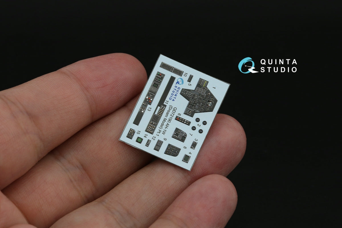 Quinta Studio QD+72190 AH-1W 3D-Printed &amp; coloured Interior on decal paper (Dream Model) 1/72
