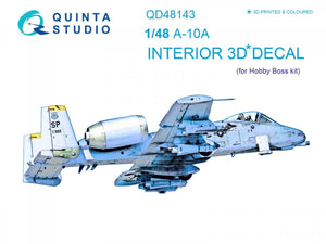 Quinta Studio QD48143 A-10A 3D-Printed &amp;amp; coloured Interior on decal paper (for Hobby Boss kit) 1/48