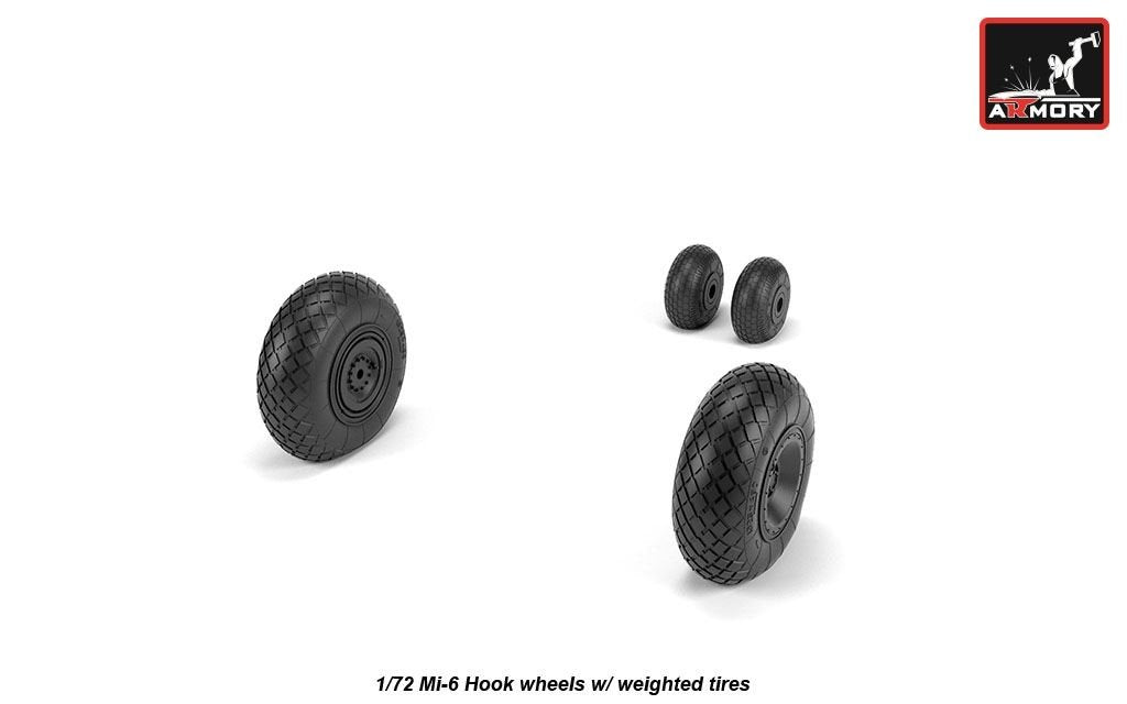 Armory Models AW72058 Mil Mi-6 Hook wheels w/ weighted tires 1/72 – immagine 4