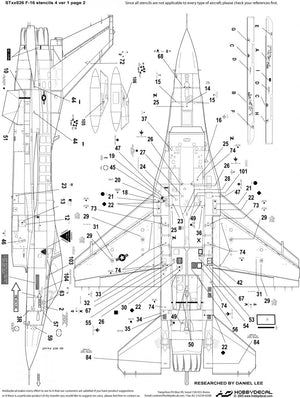 HobbyDecal ST32026V1 F-16 Stencils 4 ver 1 for 1/32 Academy kit – immagine 2