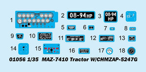 Trumpeter 01056 MAZ-7410 Tractor W/CHMZAP-5247G 1/35 – immagine 3