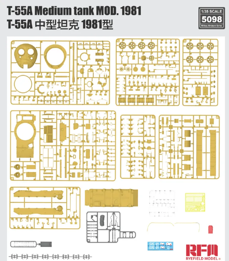 Rye Field Model 5098 T-55A Medium Tank Mod. 1981 with workable track links 1/35 – image 7