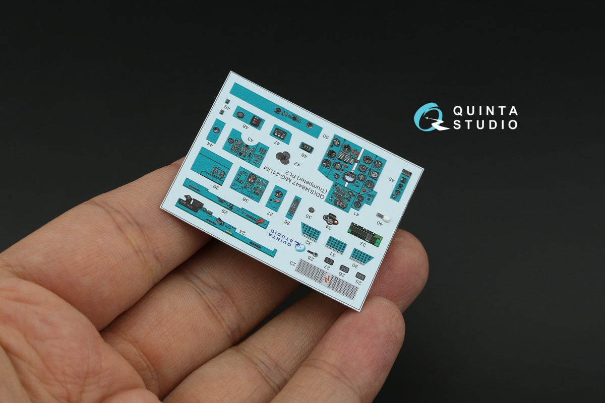 Quinta Studio QDS-48447 MiG-21UM 3D-Printed coloured Interior on decal paper (Trumpeter) (Small version) 1/48 – immagine 9
