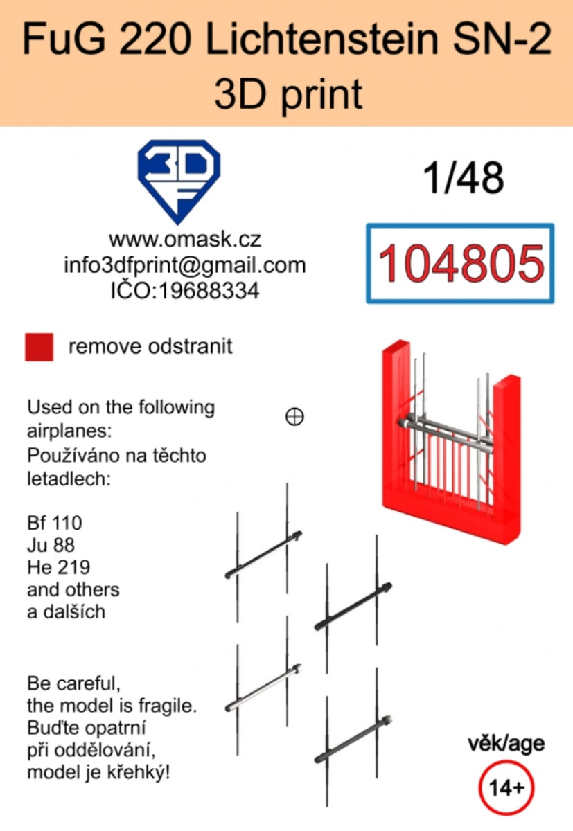 Omask 104805 FuG 220 Lichtenstein SN-2 (3D print) 1/48 – imagen 2
