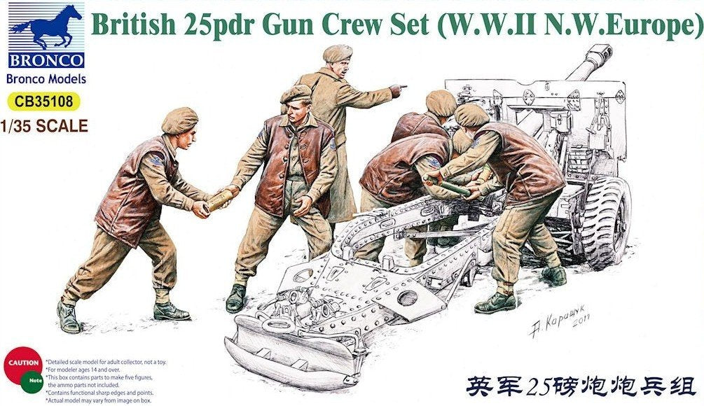 Ensemble d&amp;#39;équipage pour canon Bronco CB35108 de 25 livres (1/35)