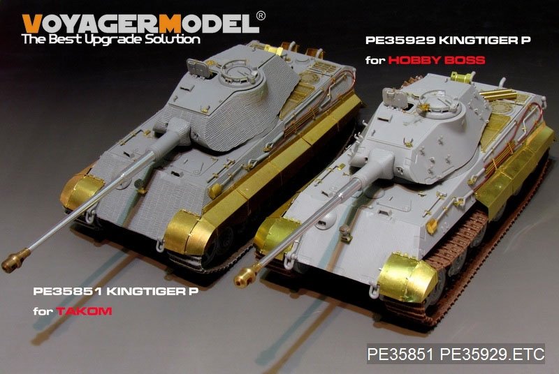 Maquette Voyager PE35929 Char King Tiger allemand de la Seconde Guerre mondiale (tourelle Porsche) pour HOBBYBOSS 84530 1/35  – image 17