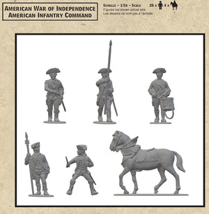 Hat 2005 American War of Independece - American Infantry Command (28 Figures) 28mm