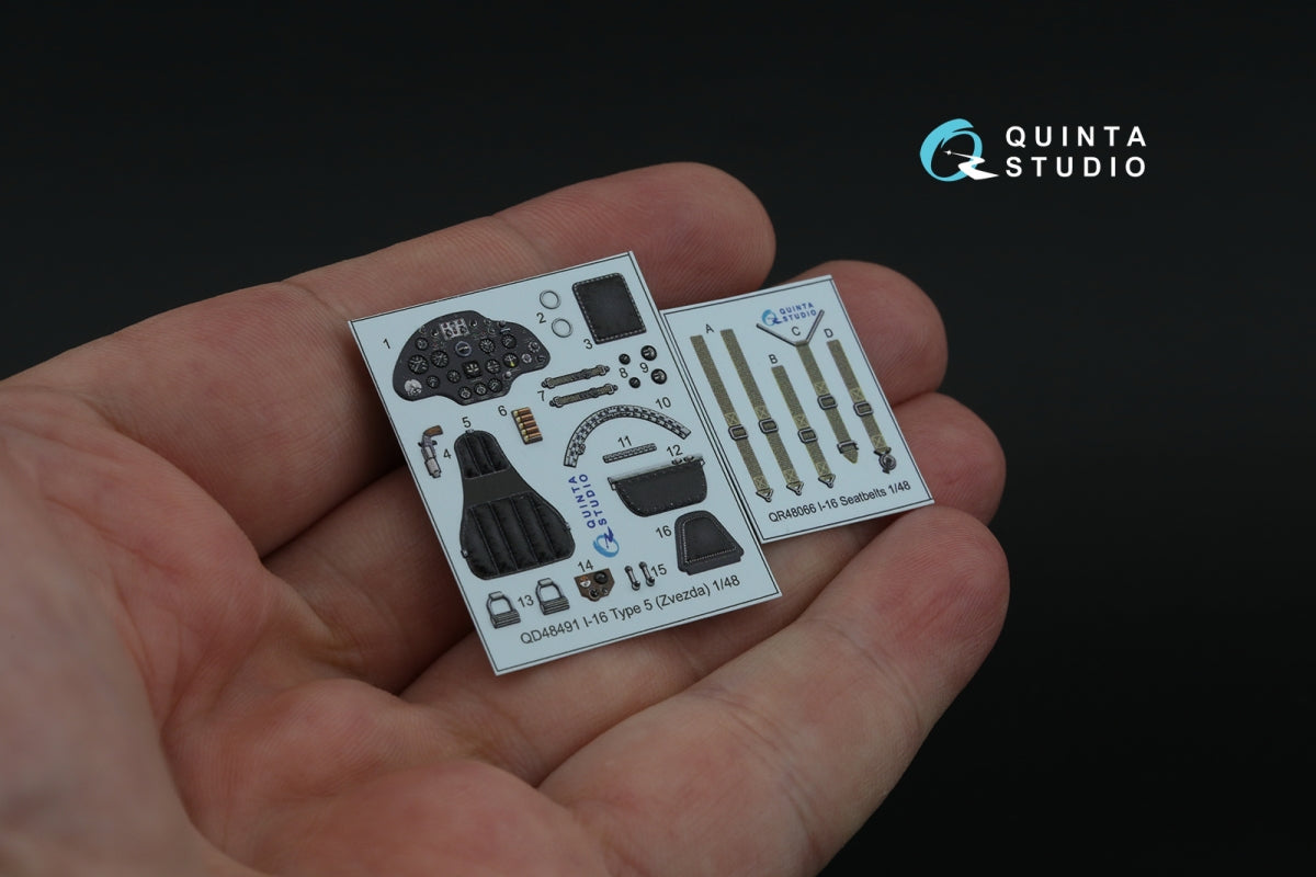 Quinta Studio QD48491 I-16 3D-Printed coloured Interior on decal paper (for Zvezda kit) 1/48 – immagine 9