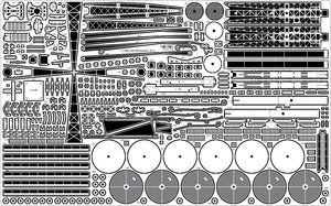 Pontos 37025FB IJN Musashi 1944 Detail up set Advanced Coal Black deck 1/350 – zdjęcie 13