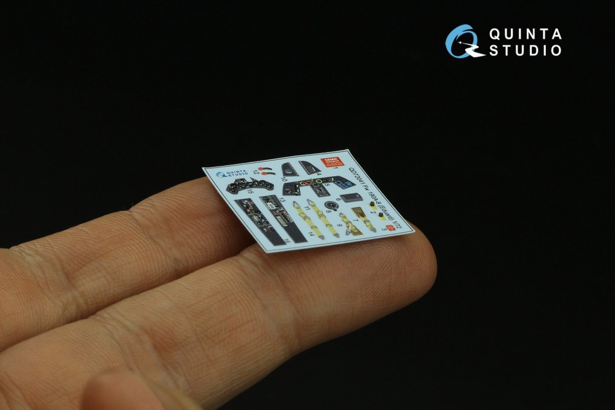 Quinta Studio QD72041 Fw 190A-8 3D-Printed &amp;amp; coloured Interior on decal paper (Eduard) 1/72 – imagen 5