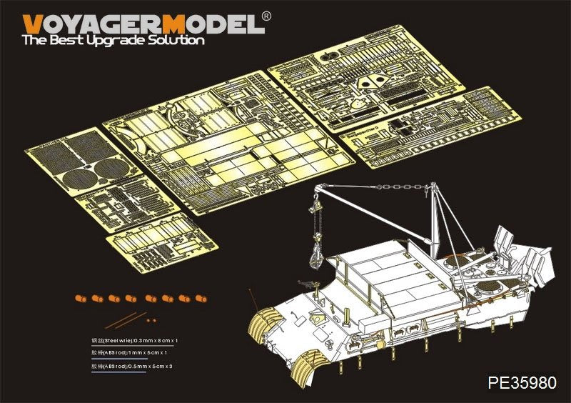 Voyager Model PE35980 WWII German Bergepanther Ausf.A (Late type,Panther G tool holders) Basic For TAKOM 2101 1/35