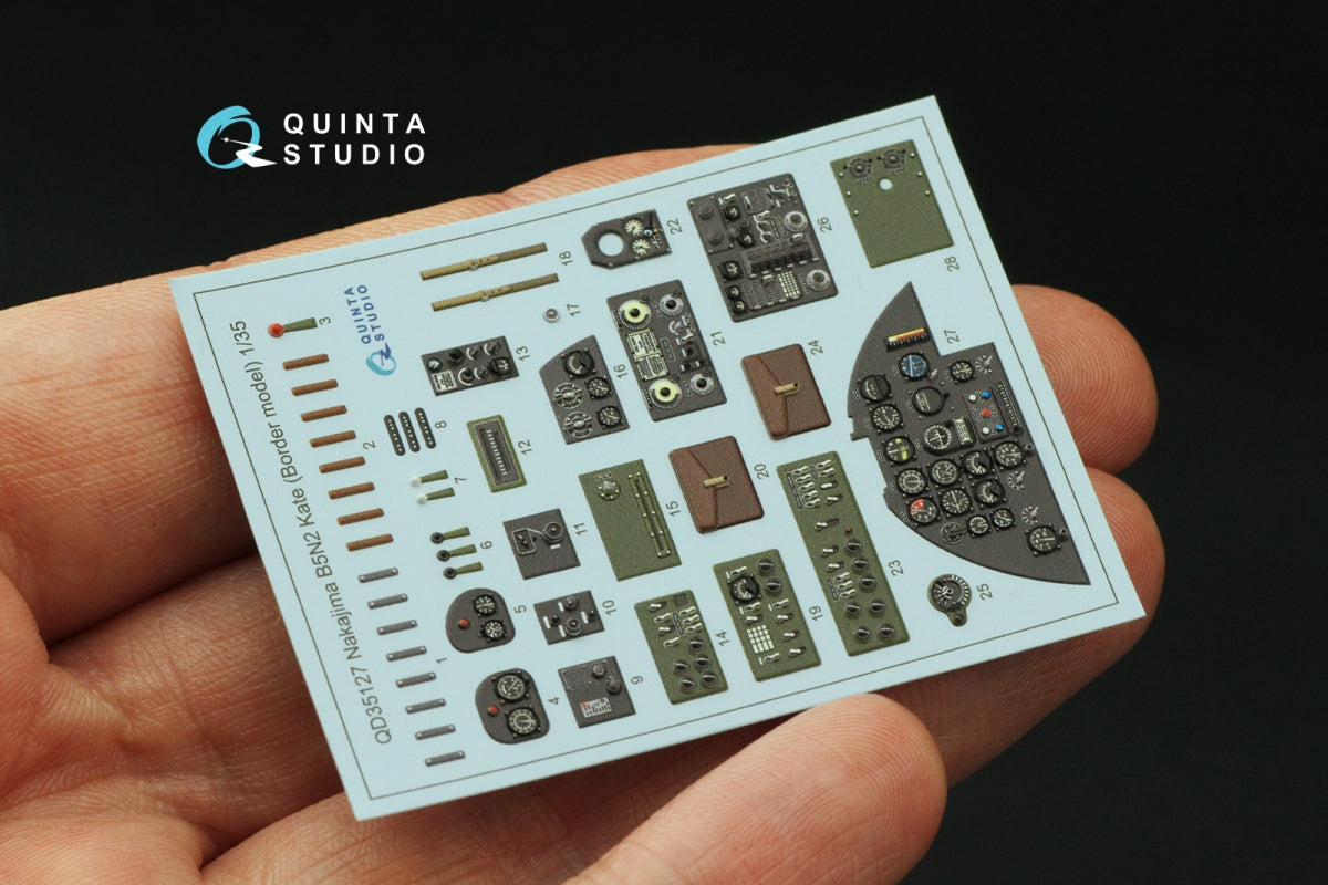 Quinta Studio QD35127 Nakajima B5N2 Kate 3D-Printed coloured Interior on decal paper (Border Model) 1/35 – immagine 3
