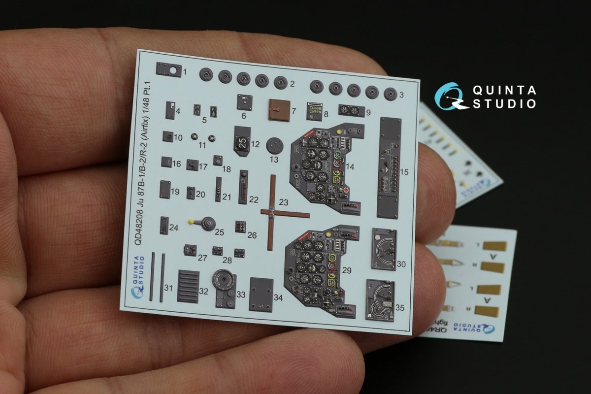 Quinta Studio QD48208 Ju 87B-1/B-2/R-2 3D-Printed &amp;amp; coloured Interior on decal paper ( Airfix ) 1/48 – immagine 9