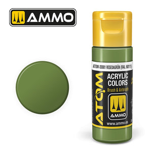 AMMO de Mig Jimenez 20081 ATOM COLOR Resedagrün RAL 6011 20ml