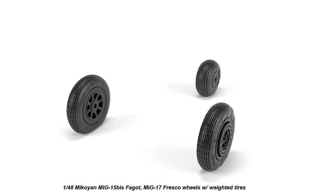 Armory Models AW48033 Mikoyan MiG-15bis Fagot (late) / MiG-17 Fresco wheels w/ weighted tires 1/48 – imagen 4