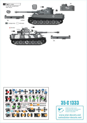 Star Decals 35-C1333 Tiger I. sPzAbt 502 n° 1. Tigres de première génération (1942-43). Échelle 1/35 – image 3