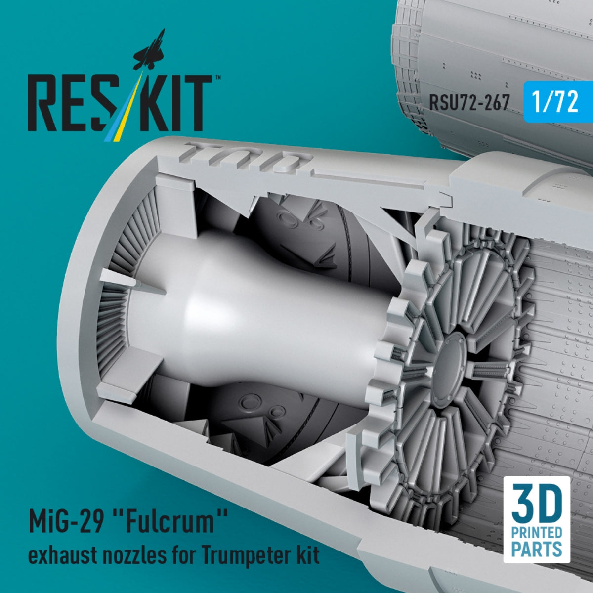 RESKIT RSU72-0267 MiG-29 &amp;quot;Fulcrum&amp;quot; exhaust nozzles for Trumpeter kit (3D Printed) 1/72 – Bild 3