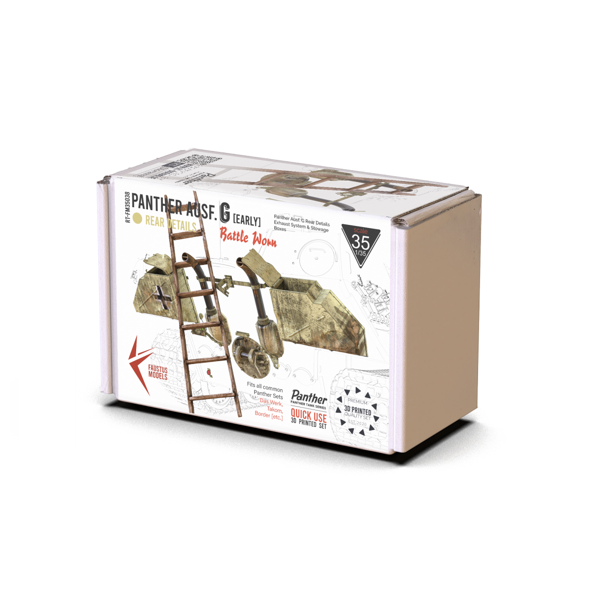 Faustus Models FM35038 Panther G Rear Details – Initial Version – Battle Worn 1/35