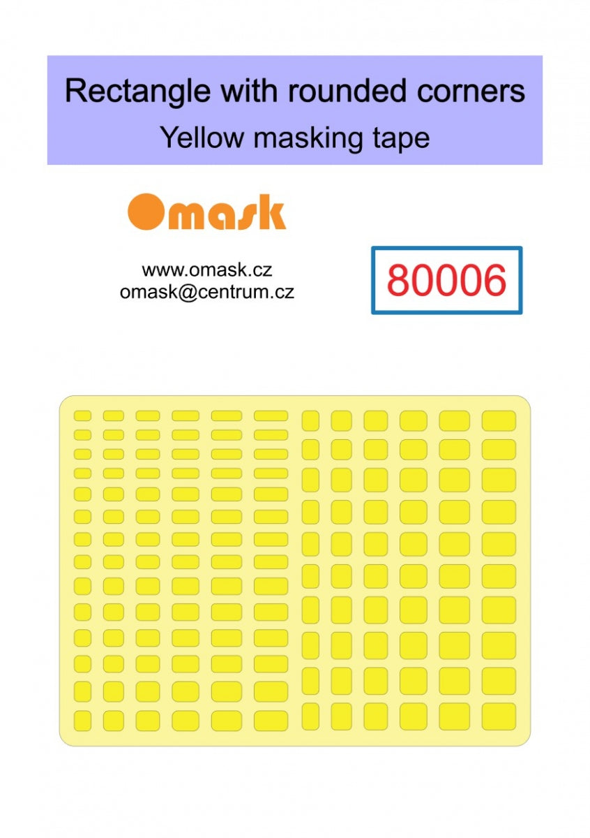 Omask 80006 Rectangles with round corners 2-5mm (yellow masking tape)
