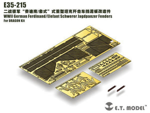 E.T. Model E35-215 WWII German Ferdinand/Elefant Schwerer Jagdpanzer Fenders (For DRAGON Kit) 1/35