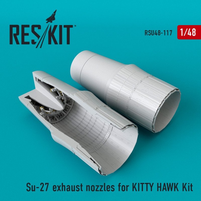 RESKIT RSU48-0117 Buses d'échappement Su-27 pour maquette Kitty Hawk 1/48 