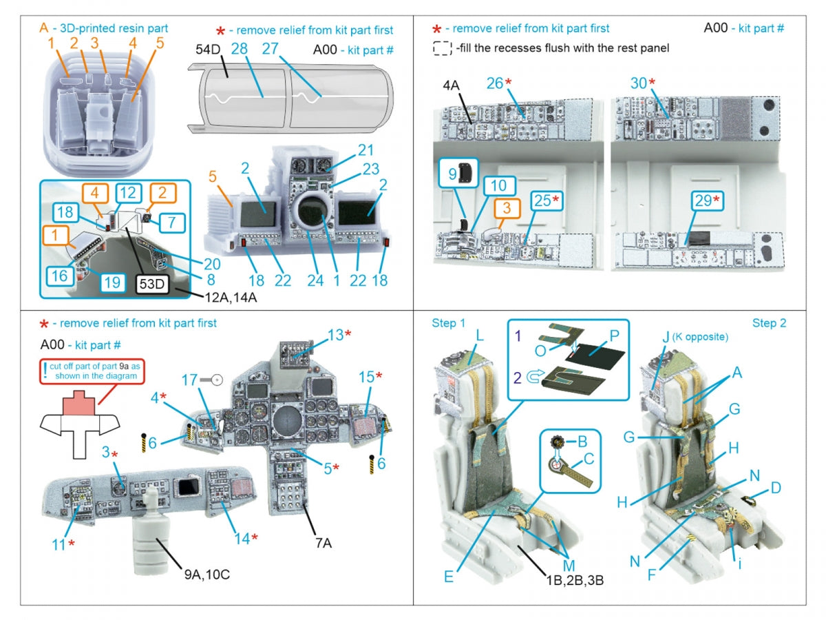 Quinta Studio QD+48520 Tornado Gr.1 3D-Printed &amp;amp; coloured Interior on decal paper (Italeri) (with 3D-printed resin parts) 1/48 – immagine 6