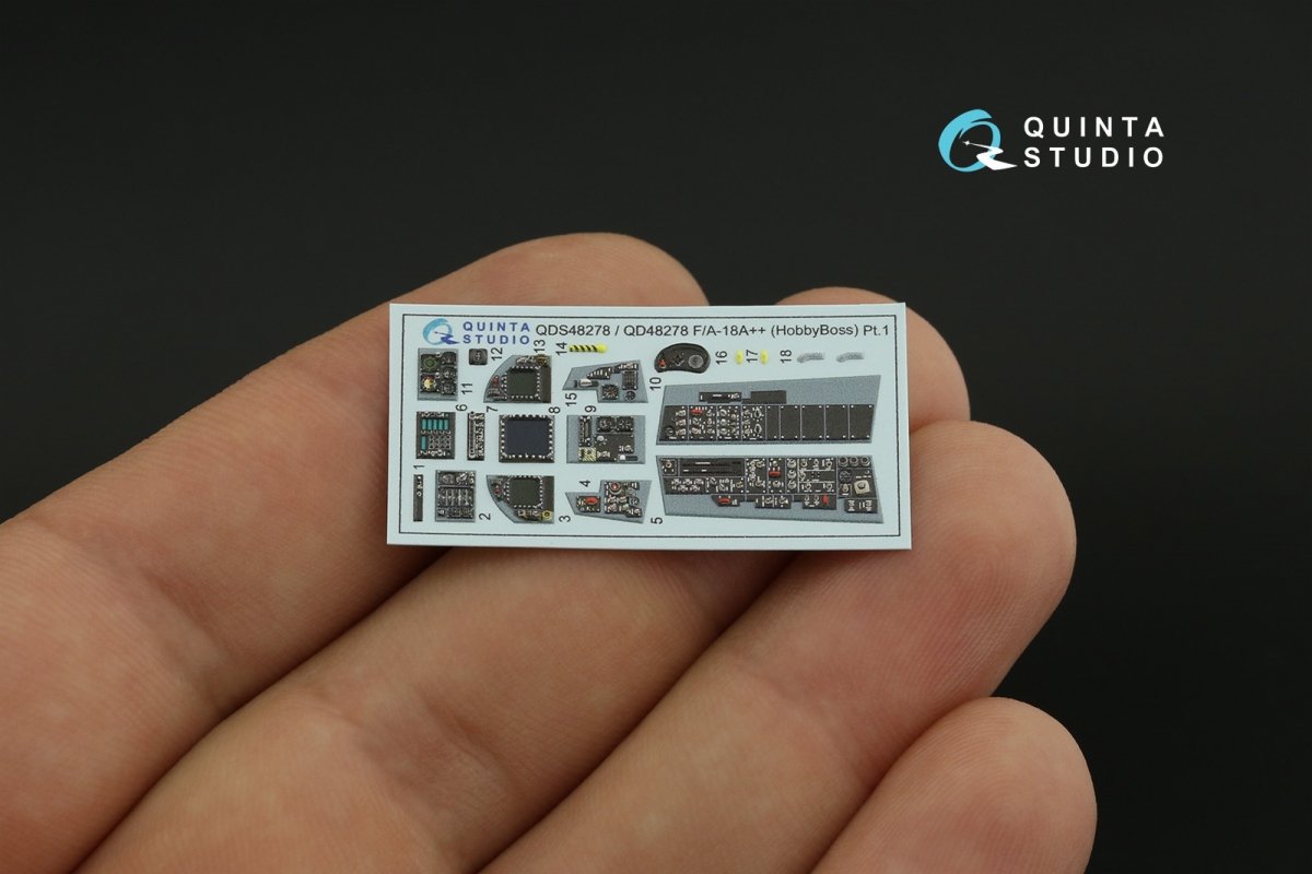 Quinta Studio QDS-48278 F/A-18А++ 3D-Printed &amp;amp; coloured Interior on decal paper (HobbyBoss)(Small version) 1/48 – Bild 7