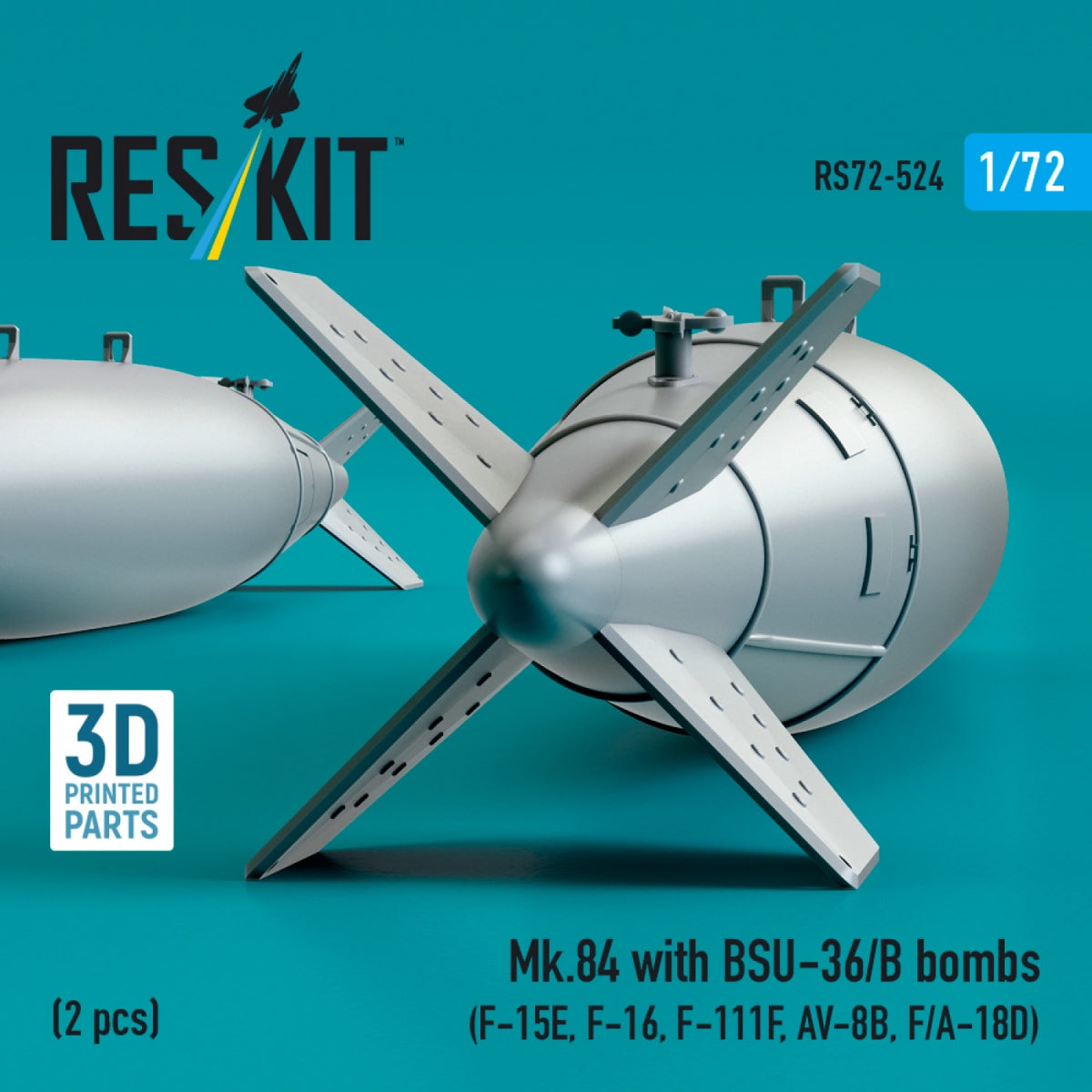 RESKIT RS72-0524 Mk.84 with BSU-36/B bombs (2 pcs) (3D Printed) 1/72 – Bild 3