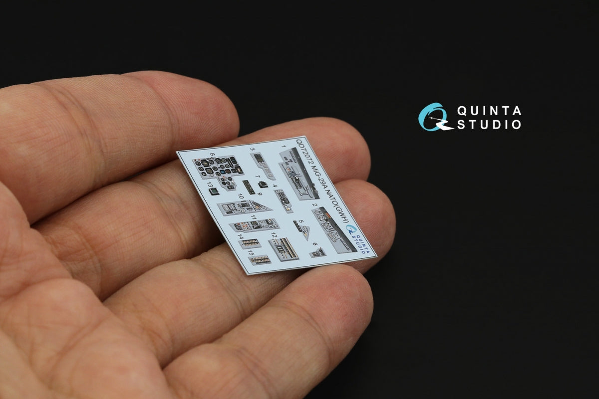 Quinta Studio QD72072 MiG-29A NATO 3D-Printed &amp;amp; coloured Interior on decal paper (GWH) 1/72 – immagine 6